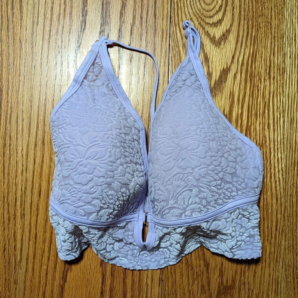 🧡 PINK Victoria's Secret Lightly Lined Bralette Lavender Velour